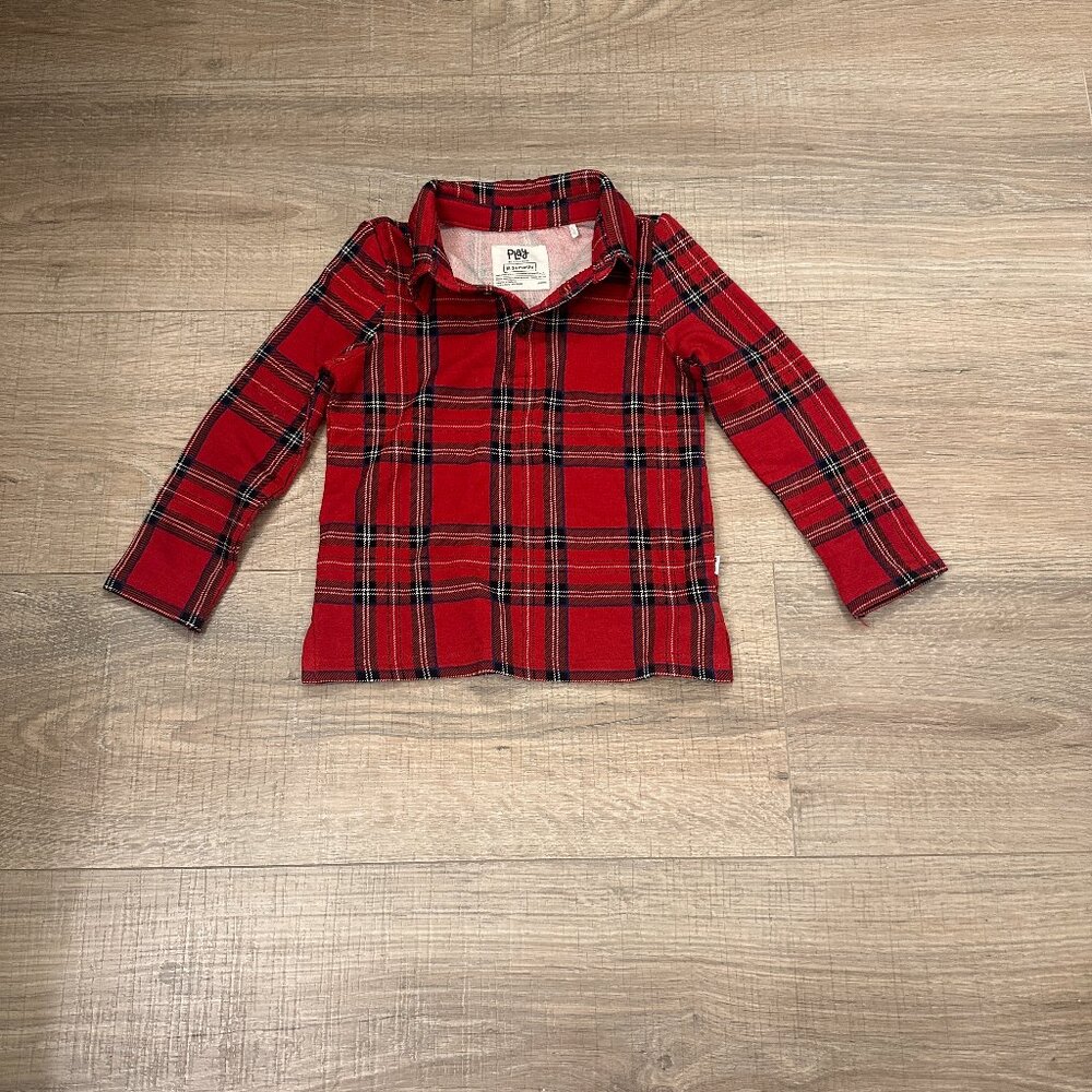 Play by Little Sleepies "Red Plaid" Long Sleeve Button Down Shirt